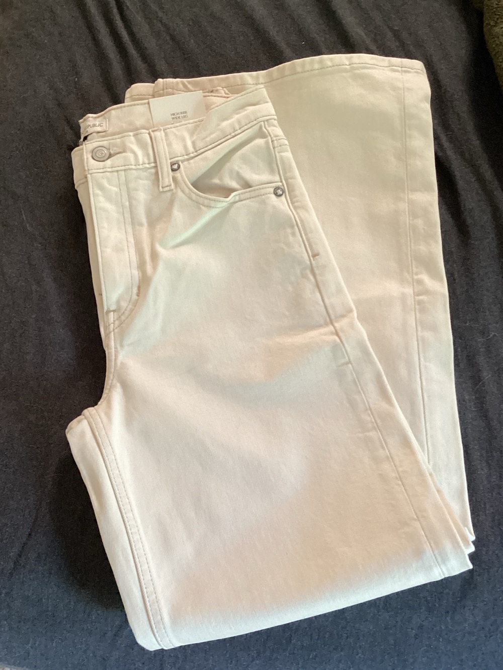 Banana Republic Cream Wide-Leg Jeans